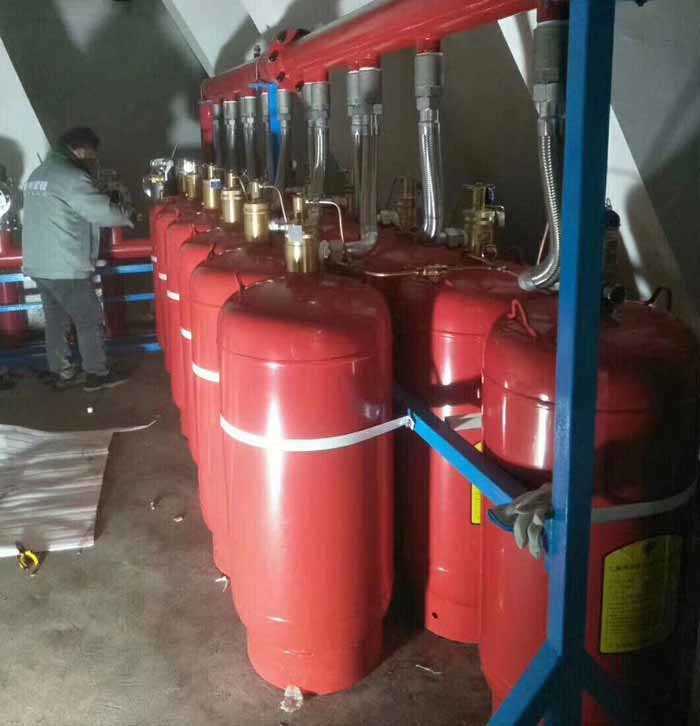 酒店無管網七氟丙烷氣體滅火系統生產安裝施工現場